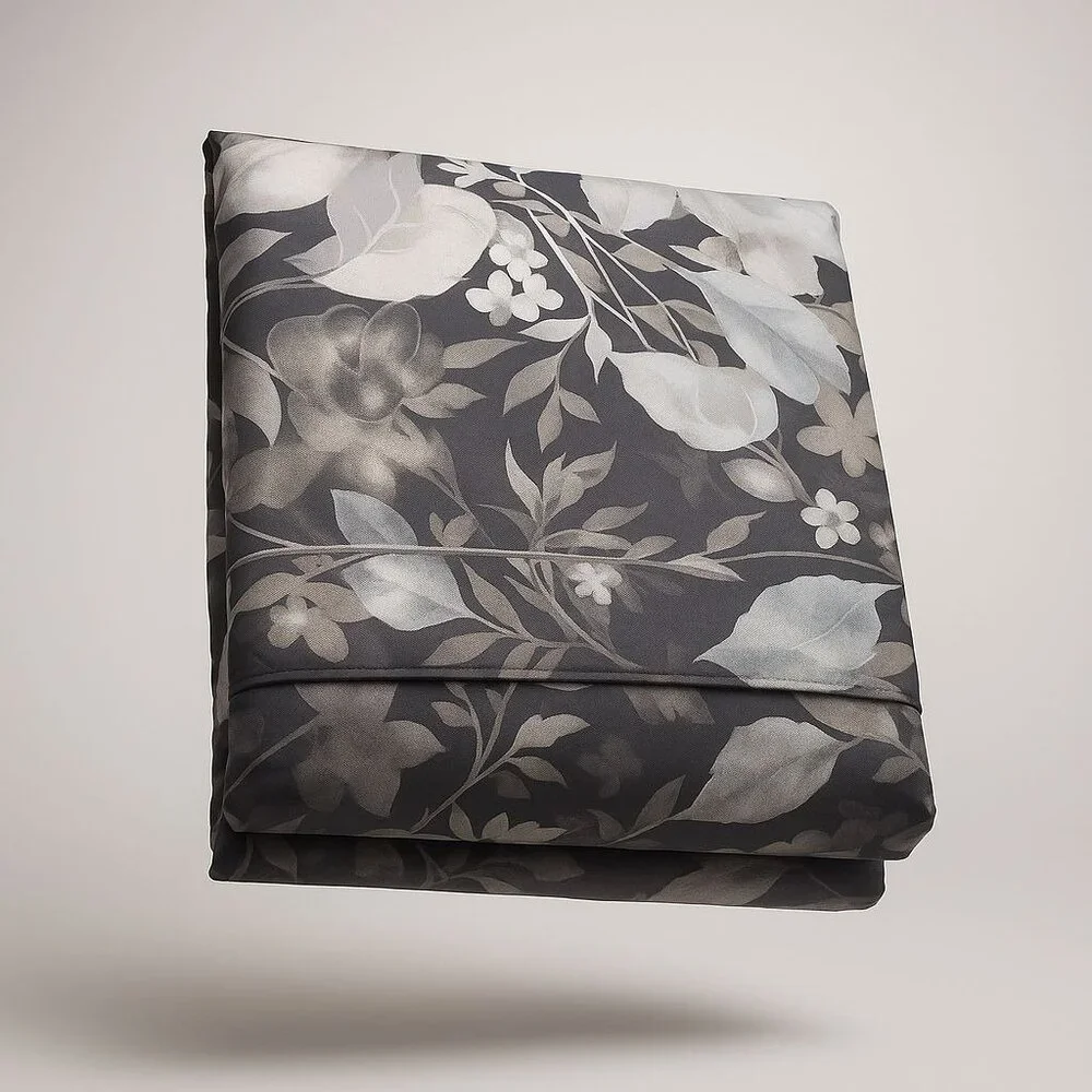 Ralph Lauren Home Avery Full/Queen Duvet Cover Grey Floral Chrysanthemum Heather